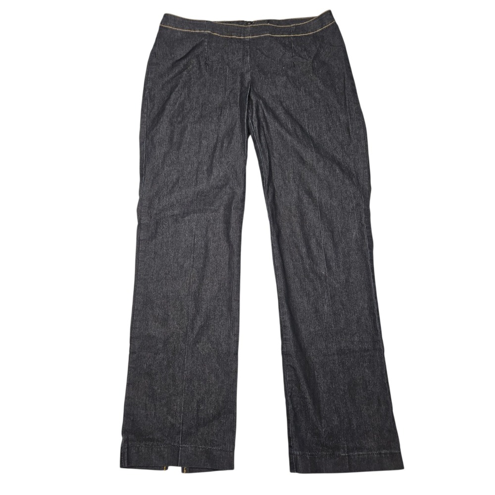 Bisou Bisou VTG Y2K Ankle Zip Slim Flare Denim Trousers Dark Wash Sz 8